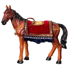 Cavallo con sella adornata presepe resina 40 cm