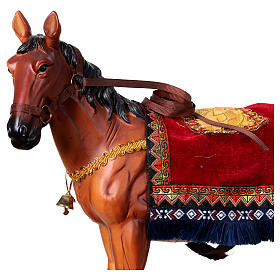 Cavallo con sella adornata presepe resina 40 cm