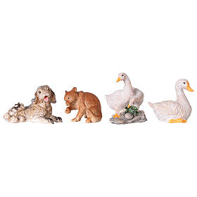 Set di quattro animali presepe resina 10 cm