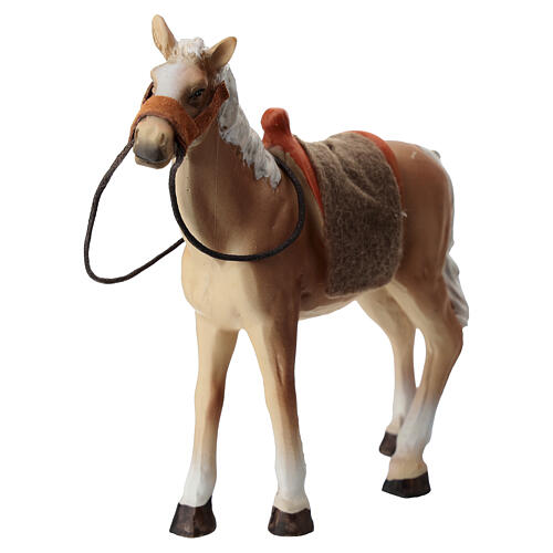 Cavalo e potro em resina para presépio 10 cm 2