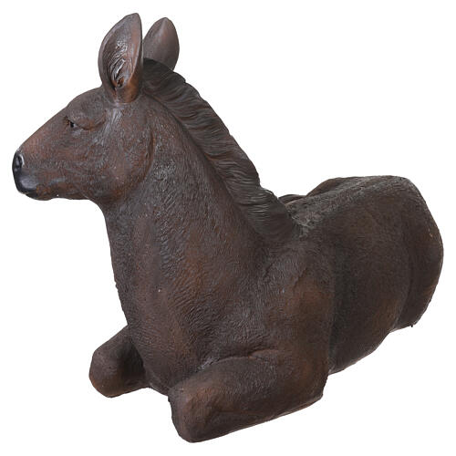 Burro tumbado de resina 50x75x35 cm para belén de 80 cm 4