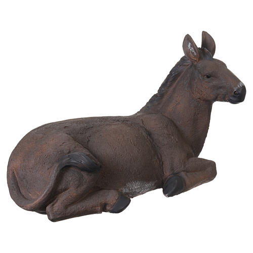 Burro tumbado de resina 50x75x35 cm para belén de 80 cm 7