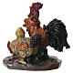 Gallo con gallina e pulcini su base per presepe 10-12 cm  s4