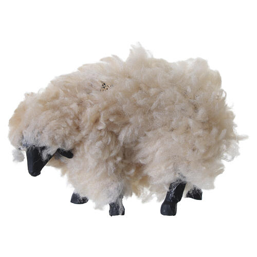 Set di 5 pecore bianche con effetto lana per presepe 8-10 cm 4