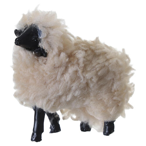 Set di 5 pecore bianche con effetto lana per presepe 8-10 cm 5