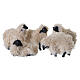 Set di 5 pecore bianche con effetto lana per presepe 8-10 cm s1