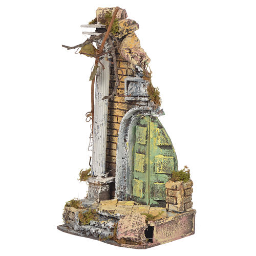 Antique temple in cork for nativities, 30x15x12cm 2
