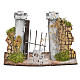 Wall in cork with gate for nativities, 11x16x5cm s1