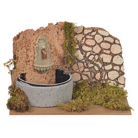 Nativity fountain with electric pump 14x20x12cm