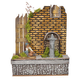 Fountains: Nativity fountain with water recycle pump 16x20x14cm