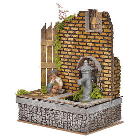 Fountains: Nativity fountain with water recycle pump 16x20x14cm