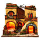 Neapolitan Nativity Village, 1700 style with double arch 43x40x50cm s1