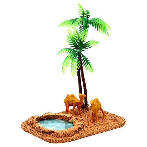 Chameaux et palmiers décor crèche 3