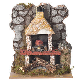 Fake oven for nativities measuring 17x15x10cm