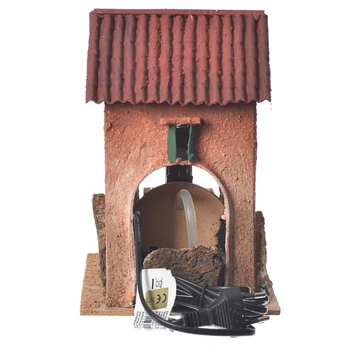 House with water mill for nativities measuring 23x15x20cm 3