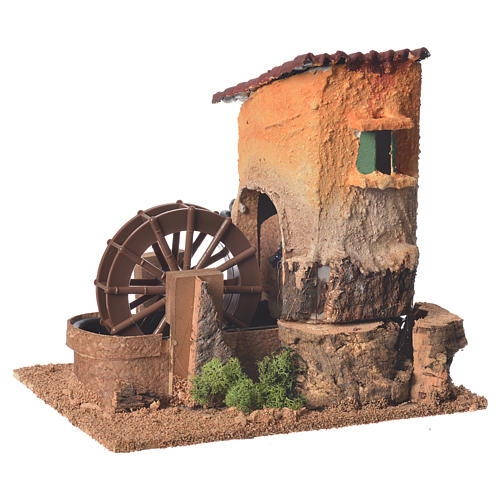 Old water mill for nativity scene 20x15x20 cm 2