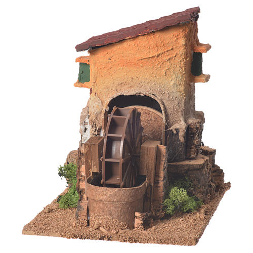 Old water mill for nativity scene 20x15x20 cm 1
