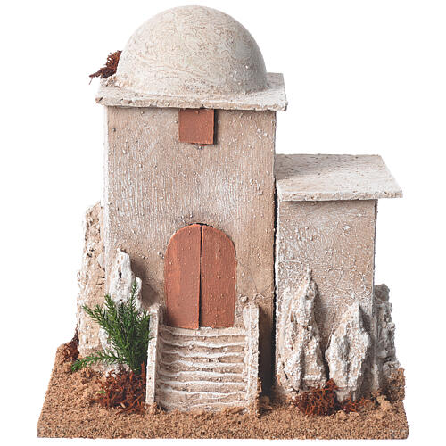 Casa com cúpula estilo palestino miniatura para presépio 17x15x12 cm 1