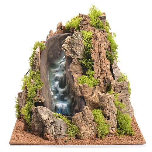 Wasserfall mit Bach Krippe 25x29x29 cm 1