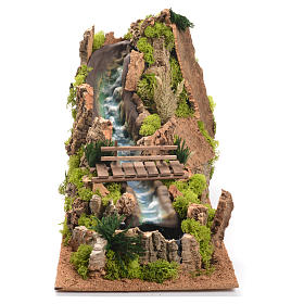 Wasserfall mit Fluss Krippe 35x25x54 cm