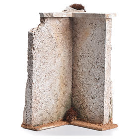 Maisons, milieux, ateliers, puits: Angle de mur d'enceinte crèche 30x16x16cm