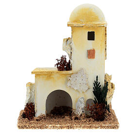 Casa árabe portas e janelas miniatura presépio 11x11x9 cm