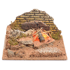Neapolitanische Krippe: Elektrisches Bergfeuer 8x15x15 cm