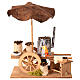 Illuminated nativity scene with roasted chestnuts cart 10x14x8cm s1