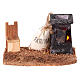 Illuminated nativity scene with roasted chestnuts and chair 6x12x7cm s1