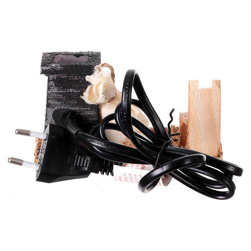 Cena silha com fogueira iluminada para castanhas miniatura presépio 6x12x7 cm 4