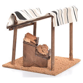 Settings, houses, workshops, wells: Arabian tent with bread for nativities measuring 10cm