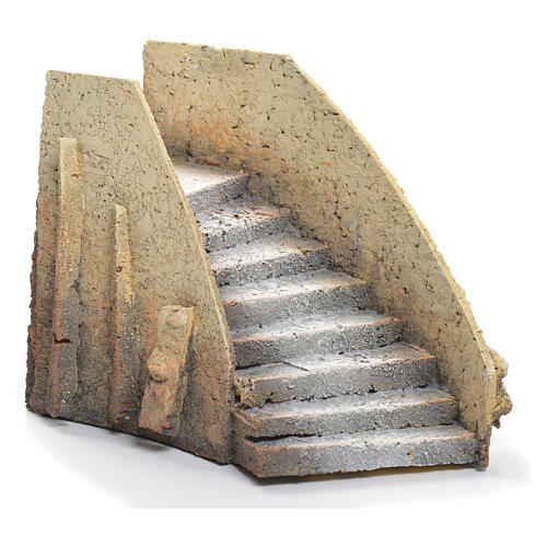 Curved staircase nativity cork 13x18x11 cm 1