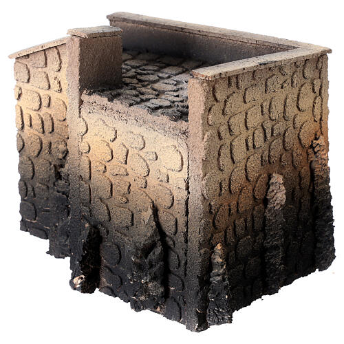 Strada borgo presepe curva sughero 16x18x13 cm 3