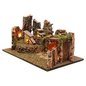 Cabanas e Grutas para Presépio: Gruta presépio com pesagem e luzes 28x58x32 cm