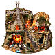 Illuminated nativity setting with stable, houses and mill 42x59x35cm s1