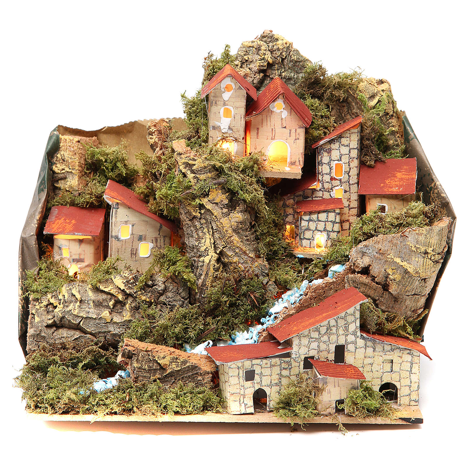 Borgo Stile 700 Ponte Fiume Presepe 10-12 Cm Napoletano 100x70x55 Cm