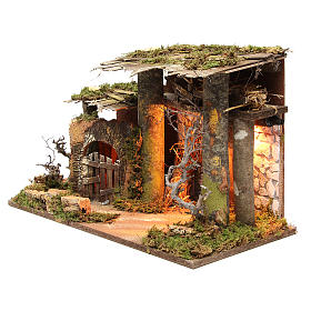 Cabanas e Grutas para Presépio: Cabana iluminada para presépio 36x50x26 cm