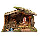 Stable setting with lights for nativities, 36x50x26cm s1