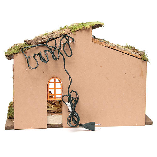 Stable setting with lights for nativities, 36x50x26cm 4