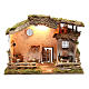 Nativity rural stable with lights, 36x50x26cm with pub and fountain s1
