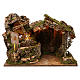 Nativity illuminated stable with village setting and wind mill 37x26x50cm s1