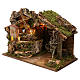 Nativity illuminated stable with village setting and wind mill 37x26x50cm s2