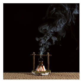 Fire with cauldron and smoke 4,5V h. 7cm