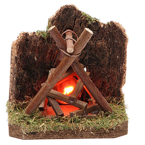 Fire for nativity for 10-12cm with light 230V 1