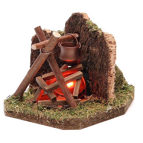 Fire for nativity for 10-12cm with light 230V 2