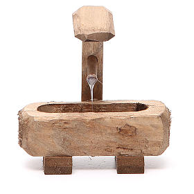 Small Fountain for nativity dark wood 8x5x8cm