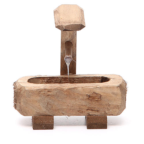 Small Fountain for nativity dark wood 8x5x8cm 1
