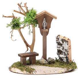 Nicchia in legno con Madonna h. 14x9,5x13 cm