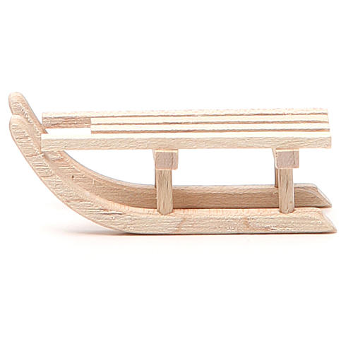Sled in wood for nativity h. 2x6,5x2,5cm 1