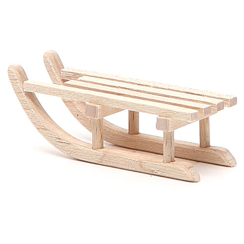 Sled in wood for nativity h. 2x6,5x2,5cm 3